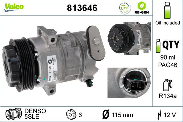 Valeo 813646 - Compressor, air conditioning autospares.lv