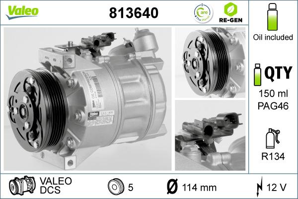 Valeo 813640 - Compressor, air conditioning autospares.lv