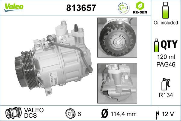 Valeo 813657 - Compressor, air conditioning autospares.lv
