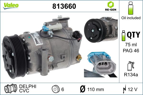 Valeo 813660 - Compressor, air conditioning autospares.lv