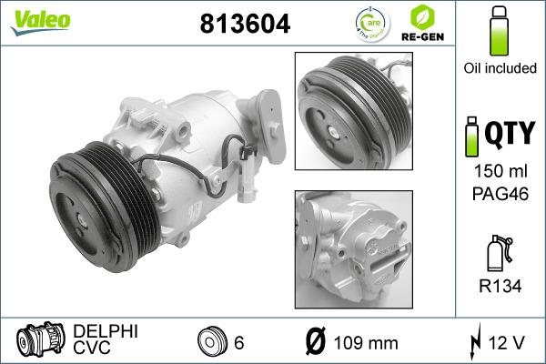 Valeo 813604 - Compressor, air conditioning autospares.lv