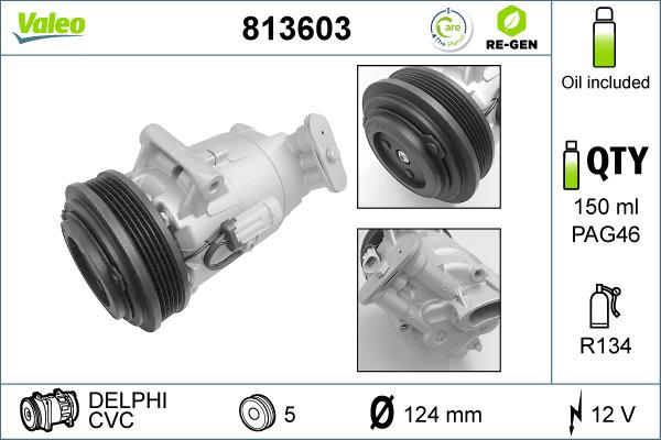 Valeo 813603 - Compressor, air conditioning autospares.lv