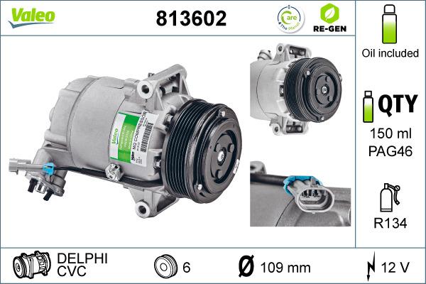 Valeo 813602 - Compressor, air conditioning autospares.lv