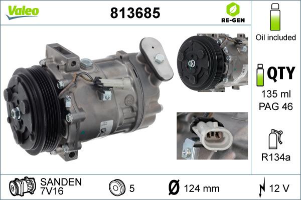 Valeo 813685 - Compressor, air conditioning autospares.lv