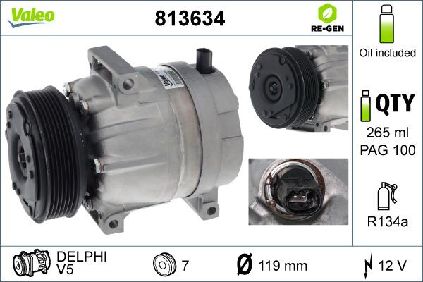 Valeo 813634 - Compressor, air conditioning autospares.lv