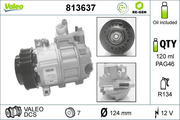 Valeo 813637 - Compressor, air conditioning autospares.lv