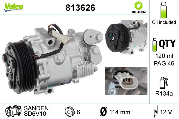 Valeo 813626 - Compressor, air conditioning autospares.lv