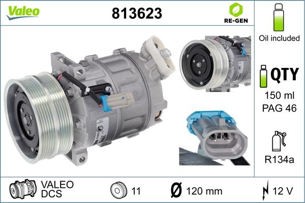 Valeo 813623 - Compressor, air conditioning autospares.lv