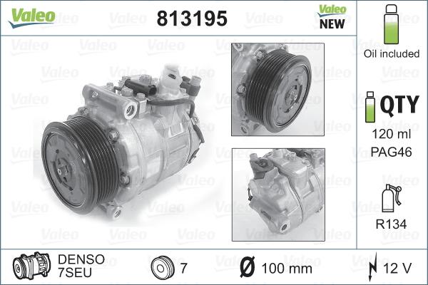 Valeo 813195 - Compressor, air conditioning autospares.lv