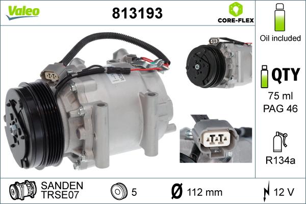 Valeo 813193 - Compressor, air conditioning autospares.lv