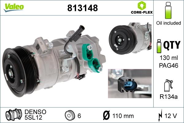 Valeo 813148 - Compressor, air conditioning autospares.lv