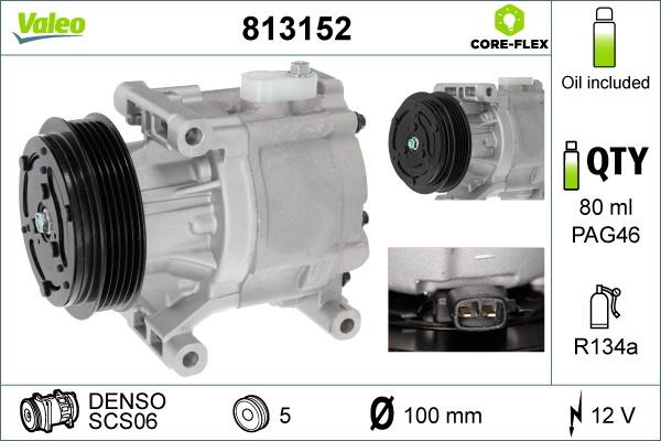 Valeo 813152 - Compressor, air conditioning autospares.lv