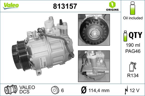 Valeo 813157 - Compressor, air conditioning autospares.lv