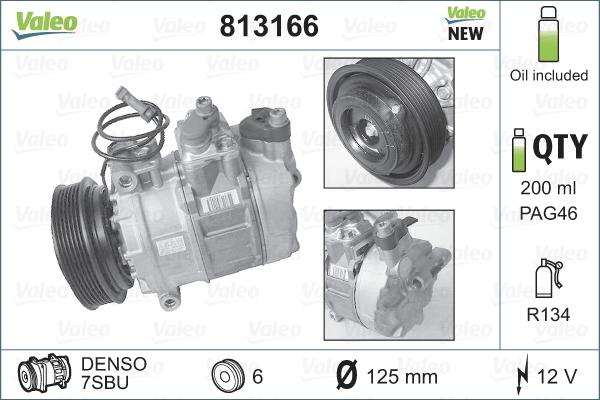 Valeo 813166 - Compressor, air conditioning autospares.lv
