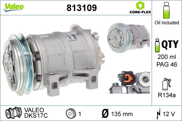 Valeo 813109 - Compressor, air conditioning autospares.lv