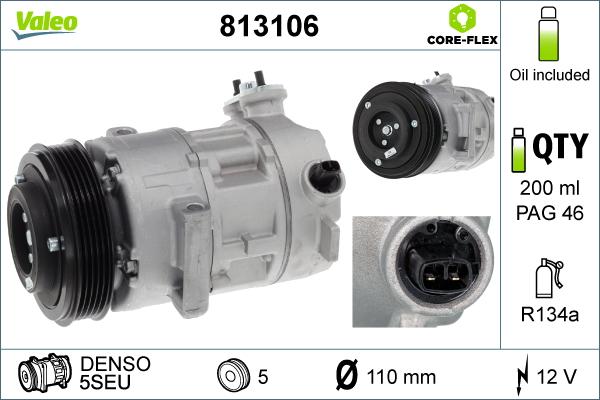 Valeo 813106 - Compressor, air conditioning autospares.lv