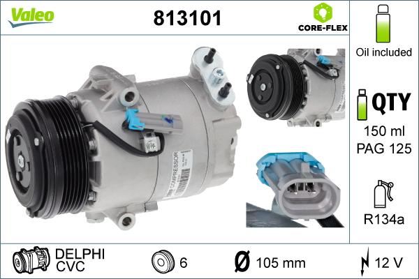 Valeo 813101 - Compressor, air conditioning autospares.lv