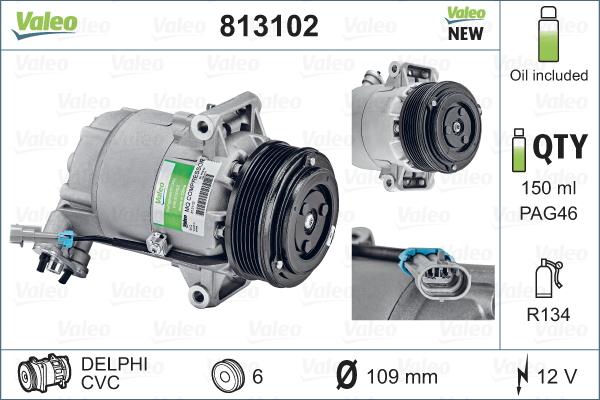 Valeo 813102 - Compressor, air conditioning autospares.lv