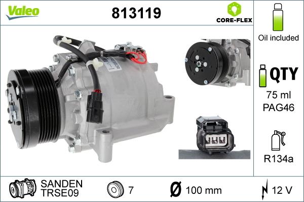 Valeo 813119 - Compressor, air conditioning autospares.lv