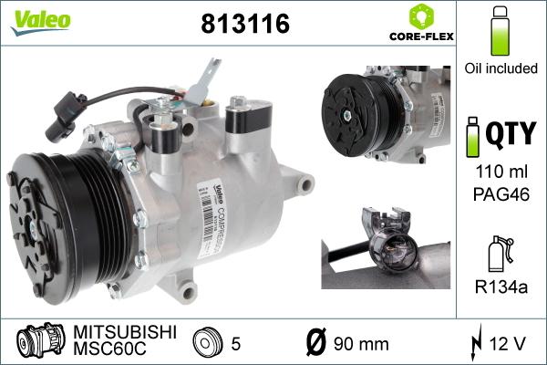 Valeo 813116 - Compressor, air conditioning autospares.lv