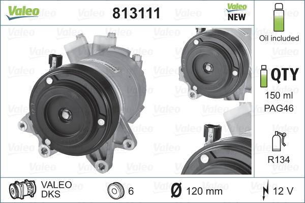 Valeo 813111 - Compressor, air conditioning autospares.lv