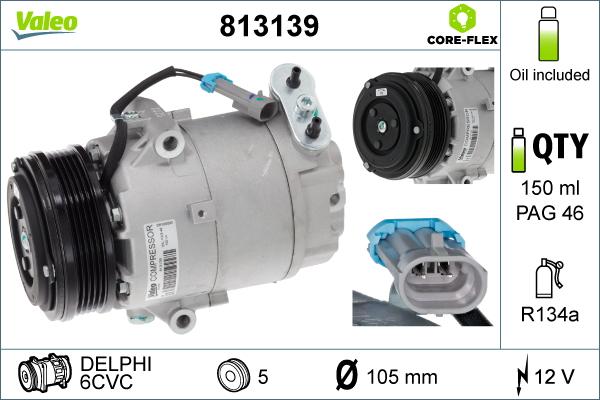 Valeo 813139 - Compressor, air conditioning autospares.lv