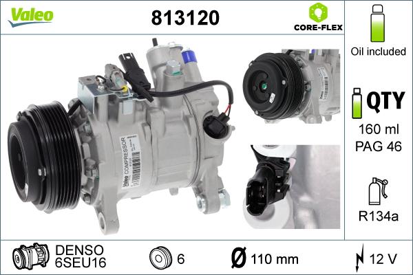 Valeo 813120 - Compressor, air conditioning autospares.lv