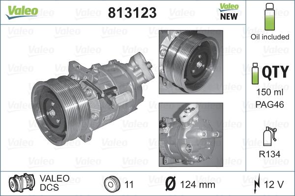 Valeo 813123 - Compressor, air conditioning autospares.lv