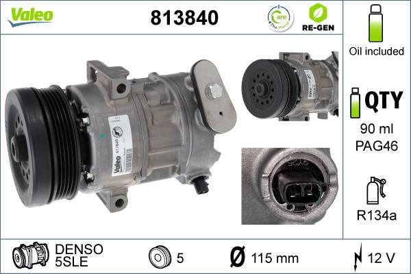 Valeo 813840 - Compressor, air conditioning autospares.lv