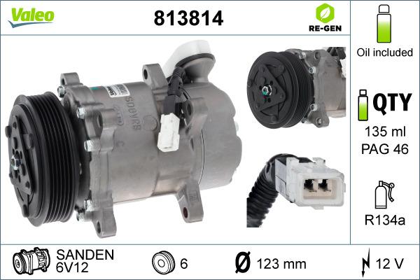 Valeo 813814 - Compressor, air conditioning autospares.lv