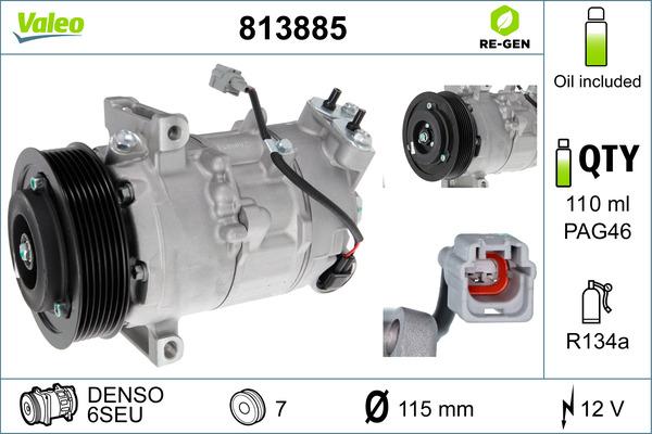 Valeo 813885 - Compressor, air conditioning autospares.lv