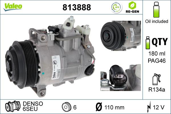 Valeo 813888 - Compressor, air conditioning autospares.lv