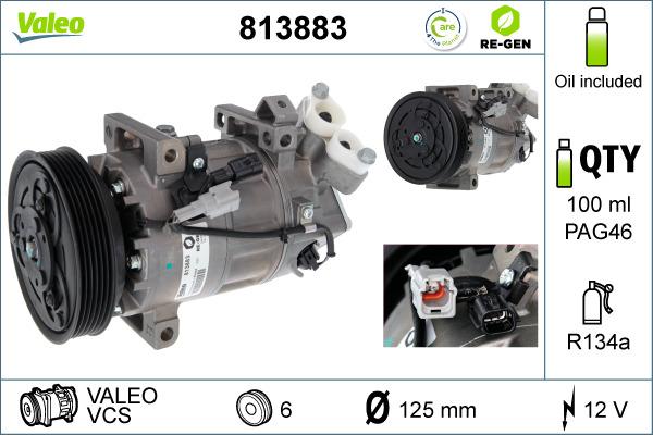 Valeo 813883 - Compressor, air conditioning autospares.lv