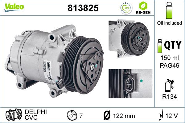 Valeo 813825 - Compressor, air conditioning autospares.lv