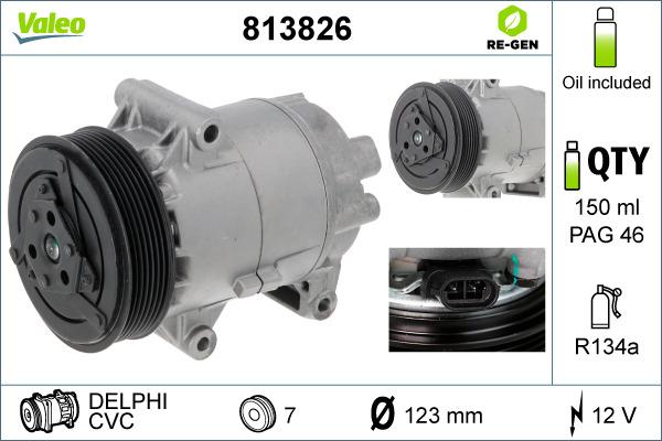 Valeo 813826 - Compressor, air conditioning autospares.lv