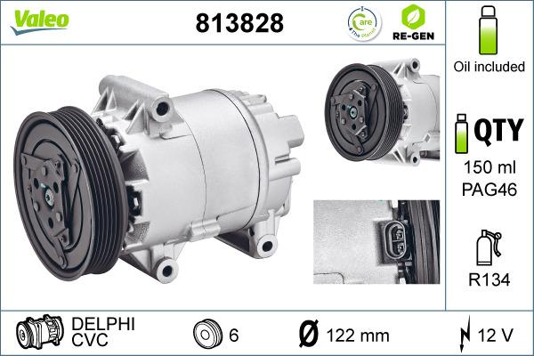 Valeo 813828 - Compressor, air conditioning autospares.lv