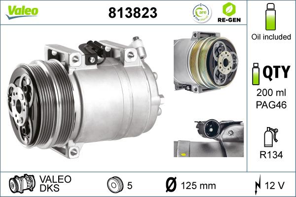 Valeo 813823 - Compressor, air conditioning autospares.lv