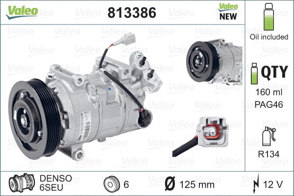 Valeo 813386 - Compressor, air conditioning autospares.lv