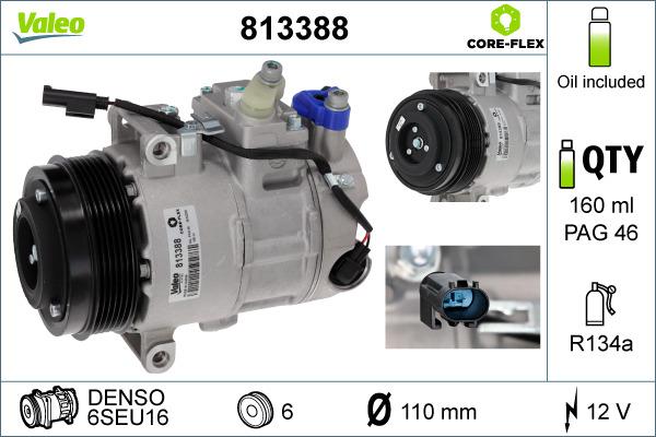 Valeo 813388 - Compressor, air conditioning autospares.lv