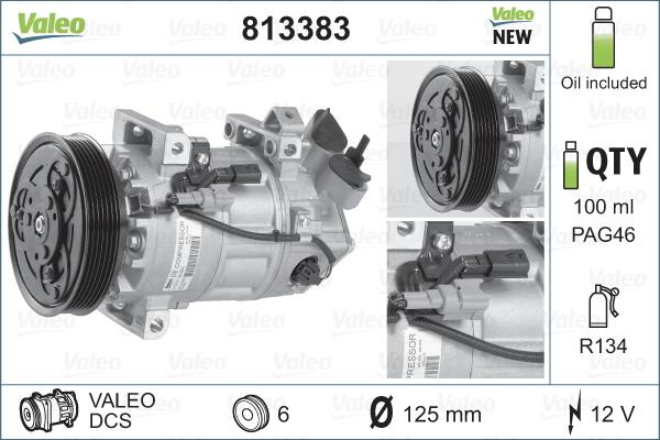 Valeo 813383 - Compressor, air conditioning autospares.lv