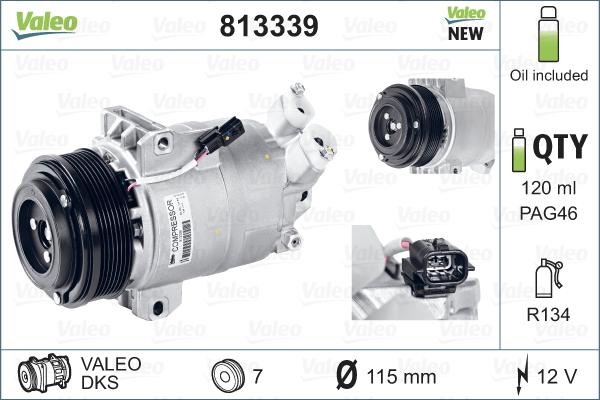 Valeo 813339 - Compressor, air conditioning autospares.lv