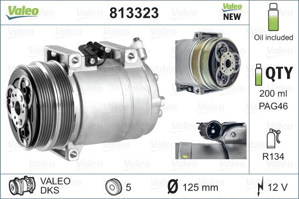 Valeo 813323 - Compressor, air conditioning autospares.lv