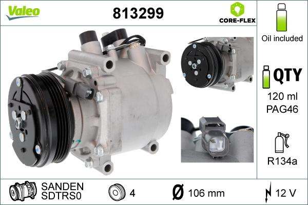 Valeo 813299 - Compressor, air conditioning autospares.lv