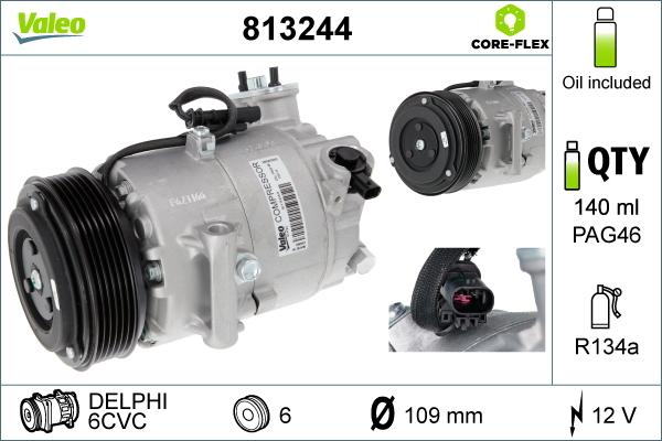 Valeo 813244 - Compressor, air conditioning autospares.lv