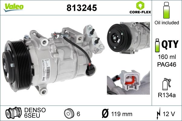 Valeo 813245 - Compressor, air conditioning autospares.lv