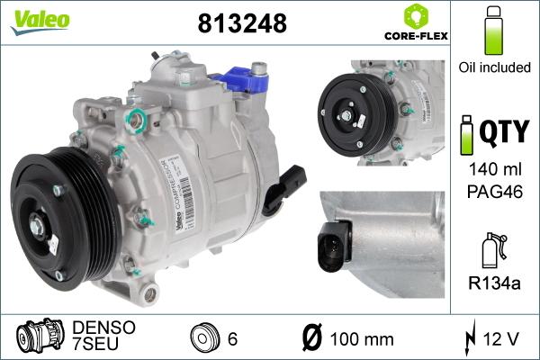 Valeo 813248 - Compressor, air conditioning autospares.lv