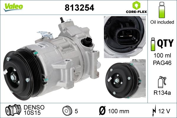 Valeo 813254 - Compressor, air conditioning autospares.lv