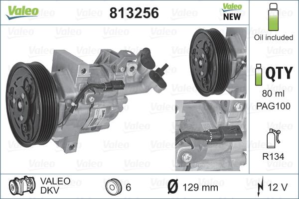 Valeo 813256 - Compressor, air conditioning autospares.lv