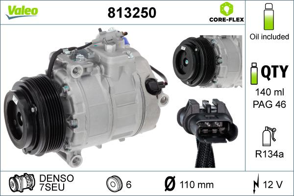 Valeo 813250 - Compressor, air conditioning autospares.lv