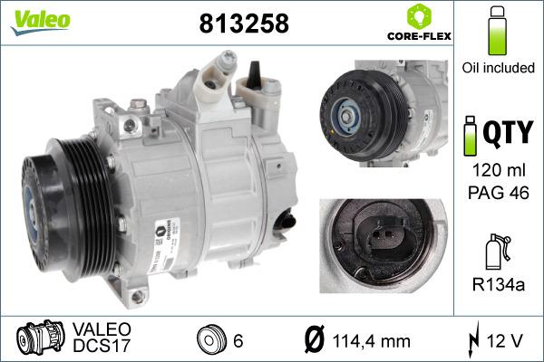 Valeo 813258 - Compressor, air conditioning autospares.lv